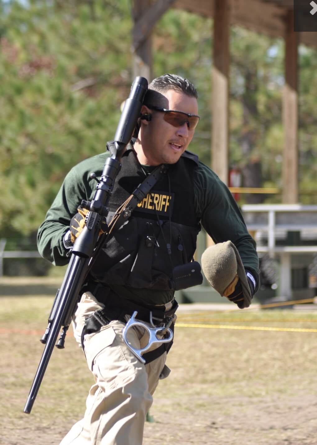 running with sniper rifle